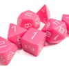 Set Dadi Poliedrici Opachi - Rosa/Bianco