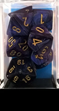 Set Dadi Scarab - Regale Blu/Oro