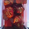 Set Dadi Scarab - Rosso Scarlatto/Oro