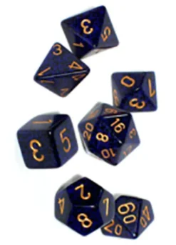 Set Dadi Speckled - Cobalto Dorati