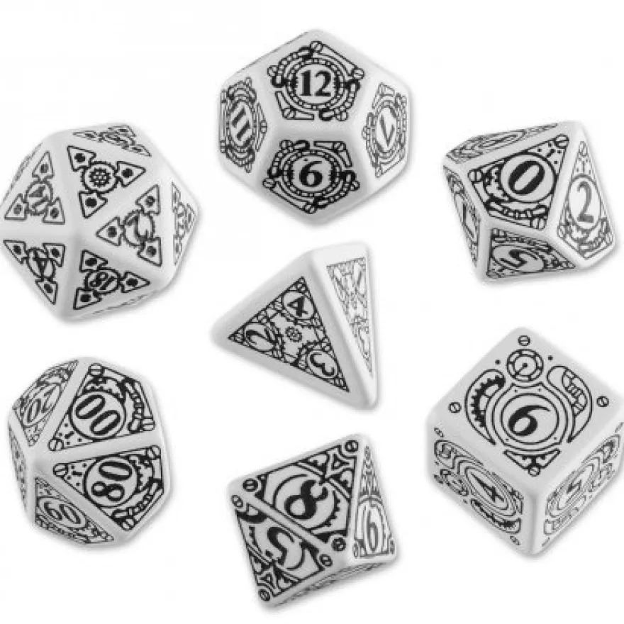 Set Dadi Steampunk - Bianco, Nero