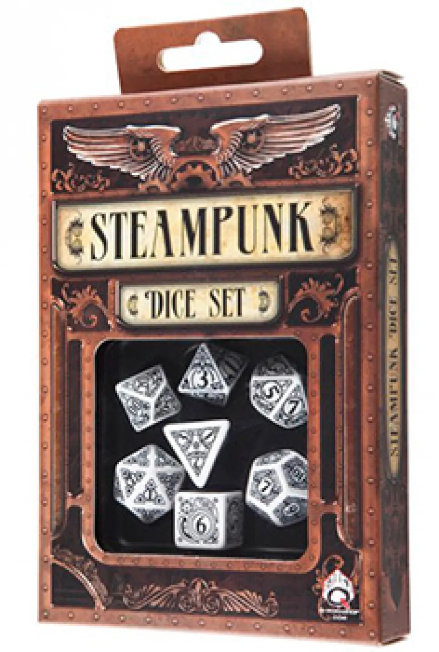 Set Dadi Steampunk - Bianco, Nero