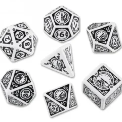 Set Dadi Steampunk Clockwork - Bianco, Nero