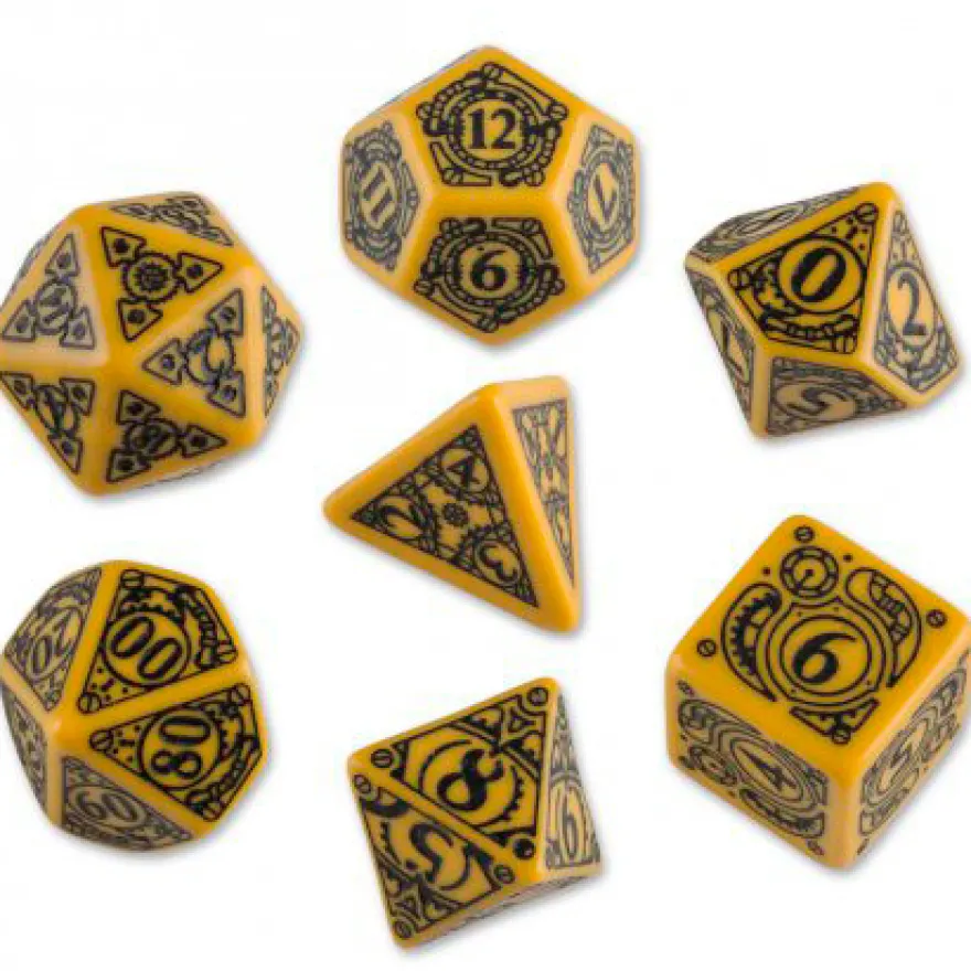 Set Dadi Steampunk - Giallo, Nero