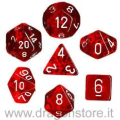 Set Dadi Trasparenti - Rosso/Bianco