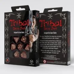 Set Dadi Tribali - Rosso Brillante, Beige