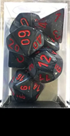 Set Dadi Velvet - Nero/Rosso