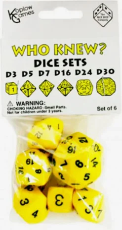 Set 6 Dadi "Who Knew?" - Giallo