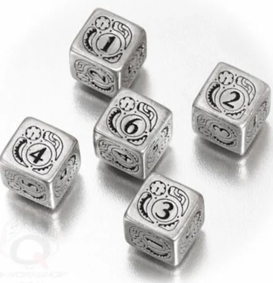 Set 5D6 Dadi Steampunk - Metallo