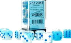 Set 12D6 Gemini Luminescente - Turchese Perlato-Bianco/Blu