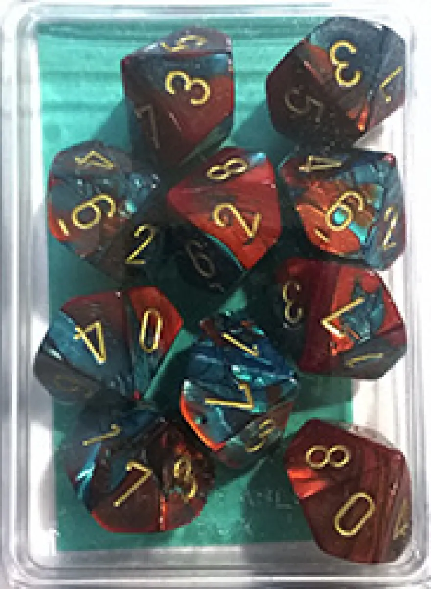 Set 10D10 Gemini 7 - Rosso-Ciano/Oro