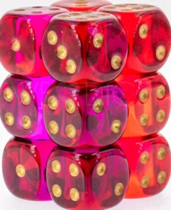 Set 12D6 Gemini Traslucido - Rosso-Viola/Oro