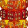 Set 12D6 Gemini Traslucido - Rosso-Giallo/Oro