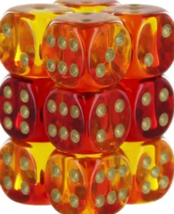 Set 12D6 Gemini Traslucido - Rosso-Giallo/Oro
