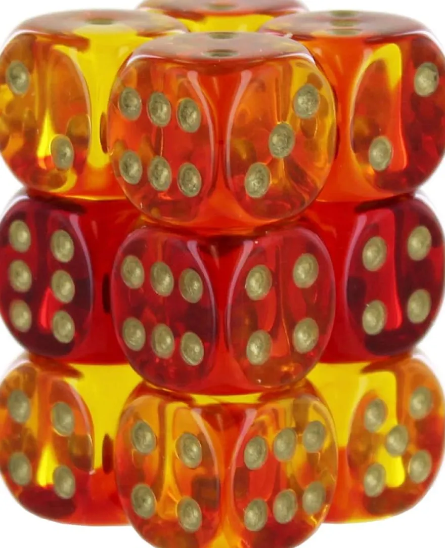 Set 12D6 Gemini Traslucido - Rosso-Giallo/Oro