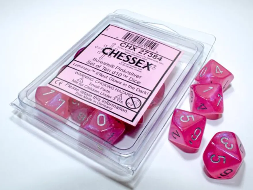 Set 10D10 Luminescente: Borealis - Rosa/Argento