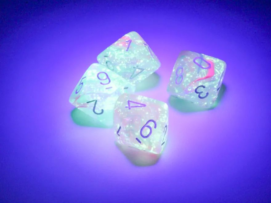 Set 10D10 Luminescente: Nebula - Rosso/Argento