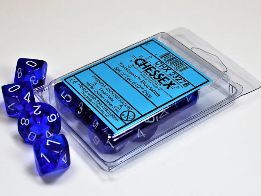 Set 10D10 Traslucenti - Blu/Bianco