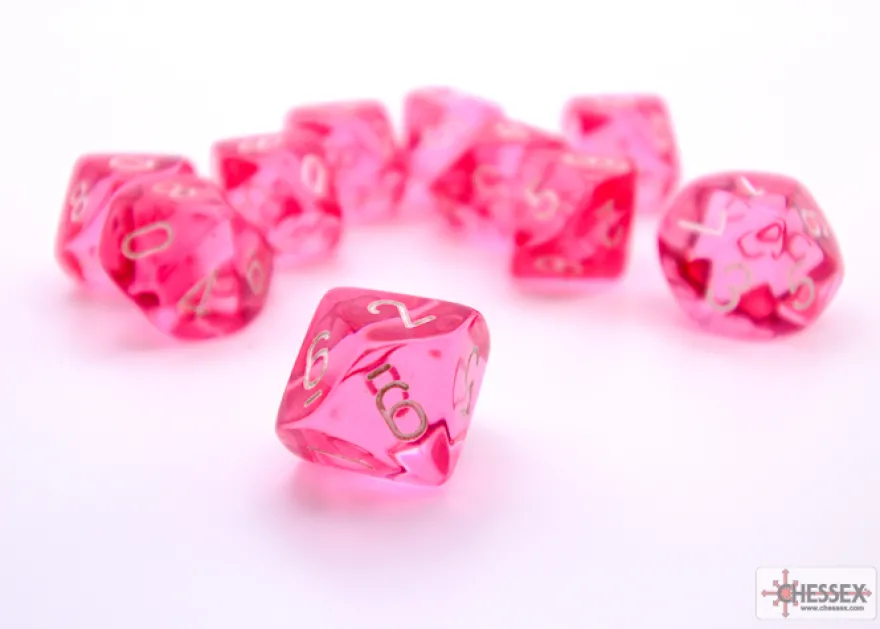 Set 10D10 Traslucenti - Rosa/Bianco