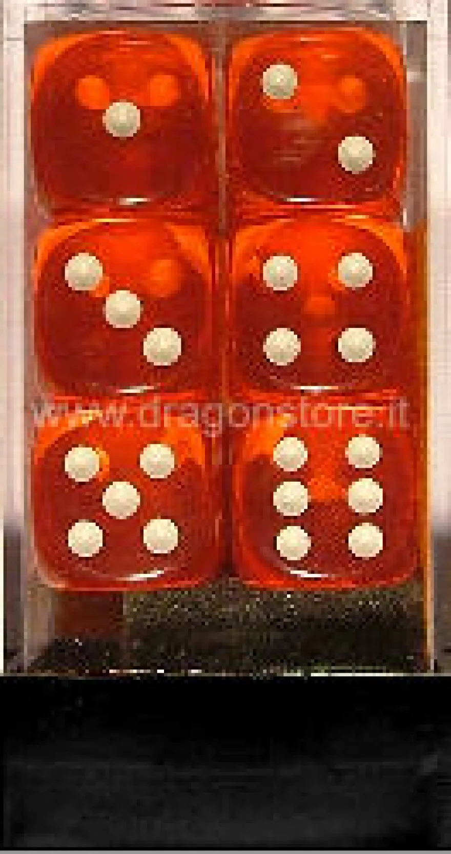 Set 12D6 Trasparenti - Arancione/Bianco