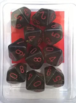 Set 10D10 Trasparenti - Fumo/Rosso