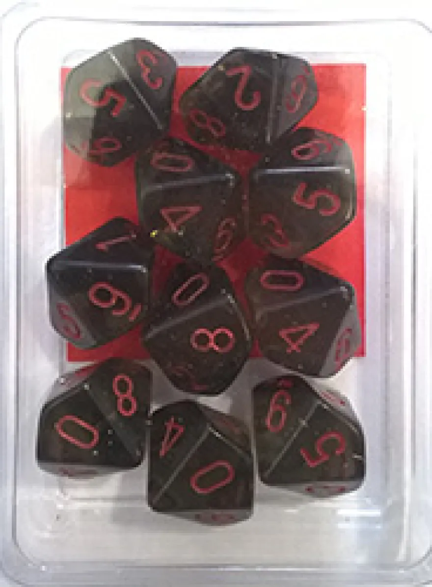 Set 10D10 Trasparenti - Fumo/Rosso