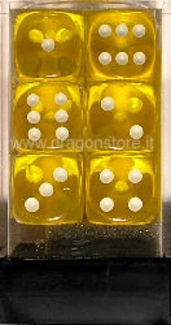 Set 12D6 Trasparenti - Giallo/Bianco