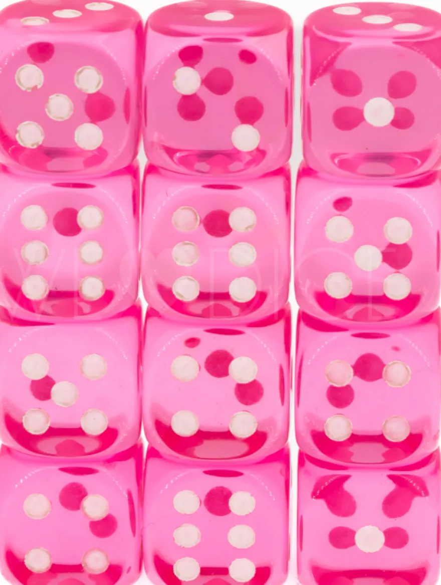 Set 36D6 Trasparenti - Rosa/Bianco