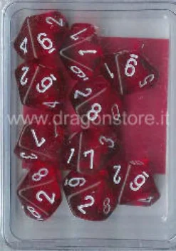 Set 10D10 Trasparenti - Rosso/Bianco