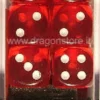 Set 12D6 Trasparenti - Rosso/Bianco