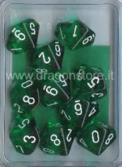 Set 10D10 Trasparenti - Verde/Bianco