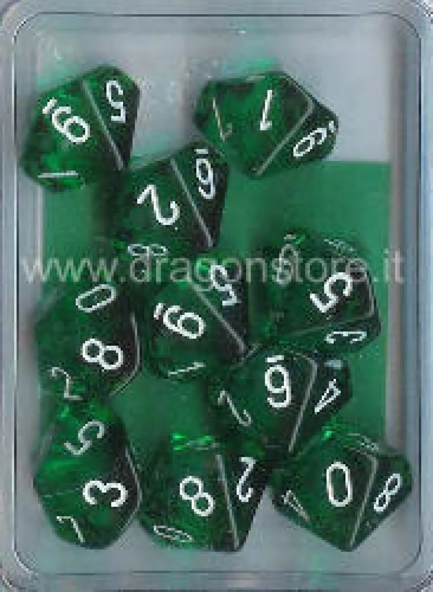 Set 10D10 Trasparenti - Verde/Bianco