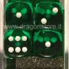 Set 12D6 Trasparenti - Verde/Bianco