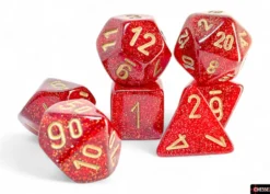 Set Mega Dadi: Glitter - Rosso Rubino/Oro