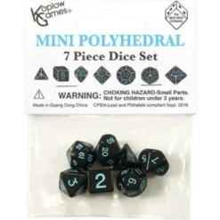 Set Mini Dadi Opachi - Nero/Blu