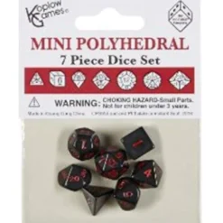 Set Mini Dadi Opachi - Nero/Rosso