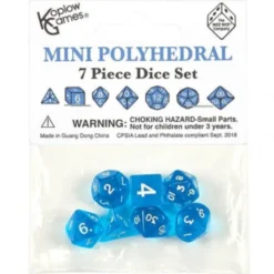 Set Mini Dadi Trasparenti - Blu/Bianco