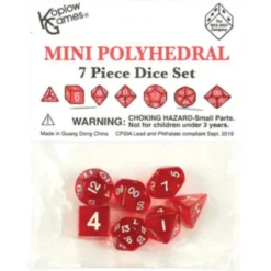 Set Mini Dadi Trasparenti - Rosso/Bianco