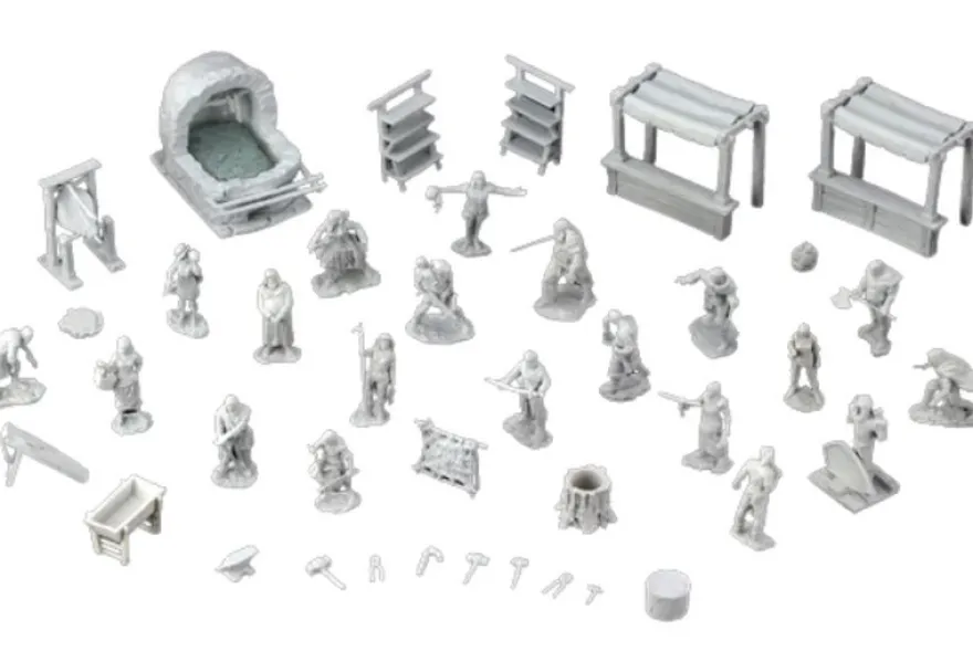 WizKids Deep Cuts: Townspeople & Accessories Unpainted Miniatures